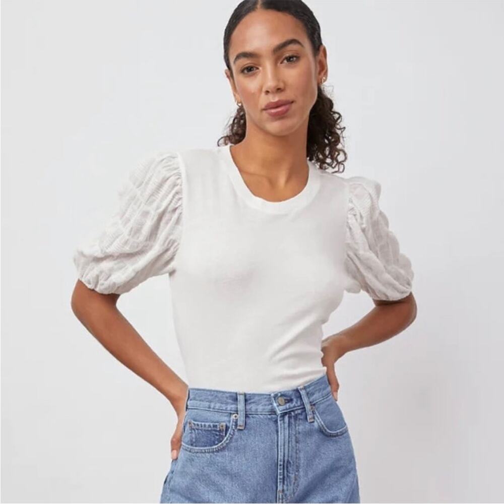 RAILS Liza White Seersucker Top